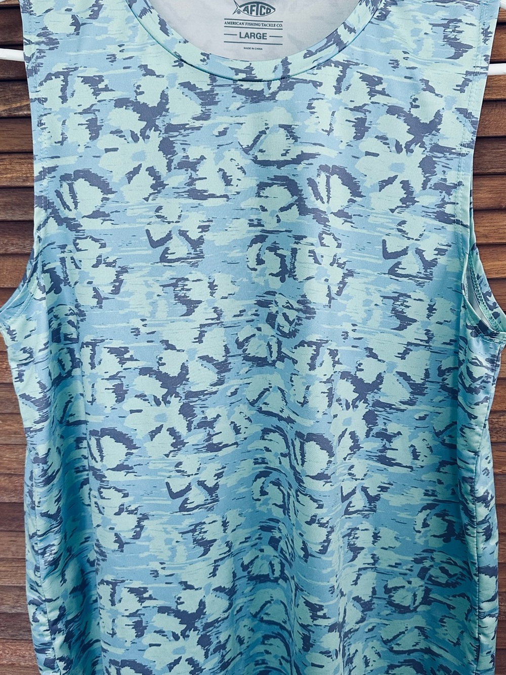 AFTCO Women's Aqua and Gray  Tank Top